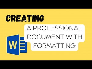 How to Create a Professional Document | Formatting