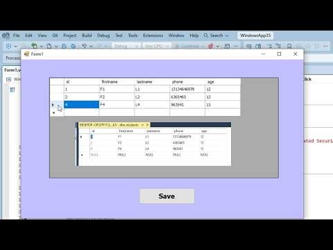 VB.NET CRUD: Insert, Update & Delete SQL LocalDB DataGridView Using One Button