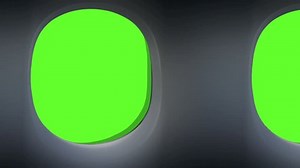 airplane window view animation loop green screen with alpha