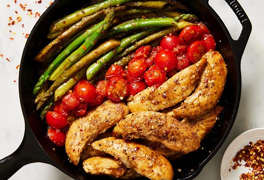 Balsamic Chicken and Asparagus Comes Together In One Pan For The Easiest Weeknight Dinner