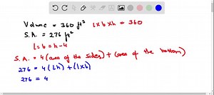 SOLVED:Dimensions of a Box 𝐀 box with an open top has a square base… | Numerade