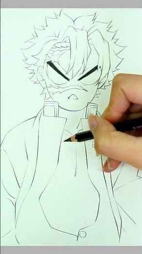 Sanemi Shinazugawa Pencil Drawing – Demon Slayer Sketch Tutorial #Sanemi #DemonSlayer #AnimeArt