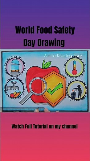 World Food Safety Poster Drawing | Healthy Diet Chart Drawing | Eat Healthy Stay Healthy Poster easy