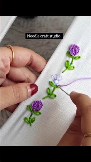 little flower border embroidery tutorials#needlework#embroidery#borderdesign#borderlace#embroidered