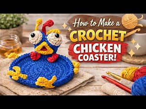 🐔 So satisfying... Crochet Coaster Tutorial‼️ Super Cute Viral Crochet Chicken Coaster Tutorial