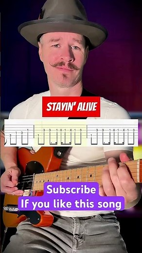 Stayin' Alive Bee Gees Guitar Tutorial #guitar #tabs