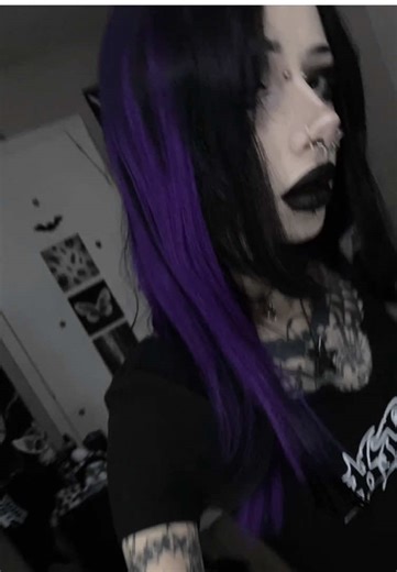 where it at #fyp #tattoos #purplehair #purplelover #altmakeup | tattoos