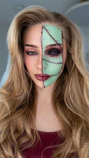 halloween tape hack zombie girl makeup 🧟‍♀️🩸 @lenkalul