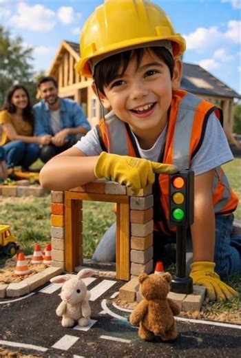 Ali Builds a Safe Bridge for His Toy Animals 🐰🐻 | Kids Construction Story Part 2