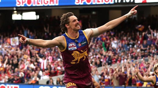 Joe Daniher celebrates final quarter goal