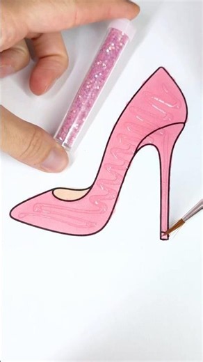 Pink Princess Heels 💖👑👠 #glitter #glitterart #colorfulcreativekids #princess #heels #pink #color
