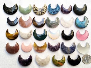 Crescent Moon Crystal | Natural Gemstone Crescent Moon Pendant | Healing Crystals Stone Crescent for Jewelry Making - Etsy