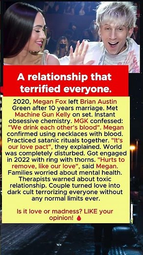 The affair of Machine Gun Kelly drinking Megan Fox's blood mutually