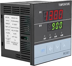 KIMISS MC901 Digital PID Temperature Controller for K Type PT100 Sensor Input with Relay and SSR Output Ideal for Precise Temperature Control Applications