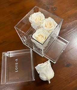 [Hot Item] Plastic Clear Acrylic 4 Roses Packaging Gift Box with Bottom Drawer