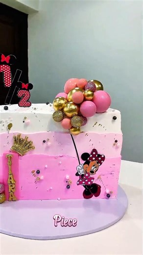 1/2 year minnie mouse birthday cake design #cakedecoratingidea #cake #minniemousebirthdaycake #viral