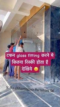 Office Toughened Glass Partition & Door Fitting | Full Video | Interior Guided Work #toughenedglass