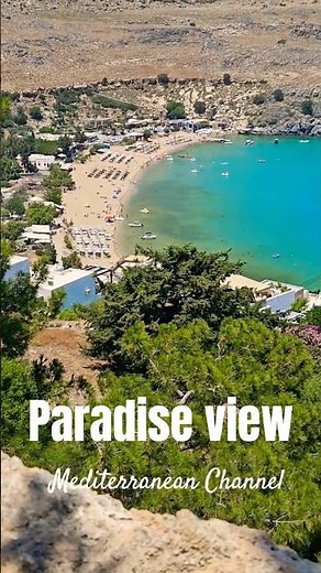 Where the Sea Meets Lindos 🇬🇷 A View You'll Never Forget 🌊 #Rhodes #Greece