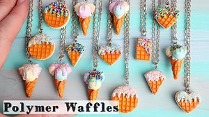 💛Polymer clay waffle pendants. Detailed tutorial with English subtitles on my YouTube channel: https://youtu.be/YcKNn34Feyw Subscribe to my channel not to miss new videos: www.youtube.com/c/SweetMiniDollHousePavlovaSvetlana | Sweetminidollhouse
