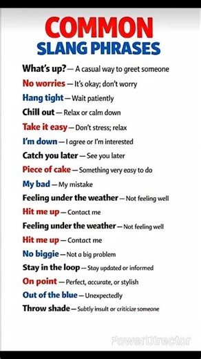 common slang phrases