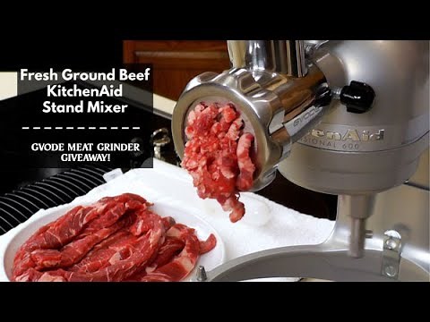 How to Grind Fresh Ground Beef using a KitchenAid Stand Mixer | Gvode Meat Grinder Review & GIVEAWAY