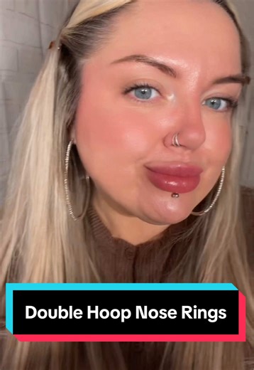 Sparkly Double Hoop Nose Ring Try-On