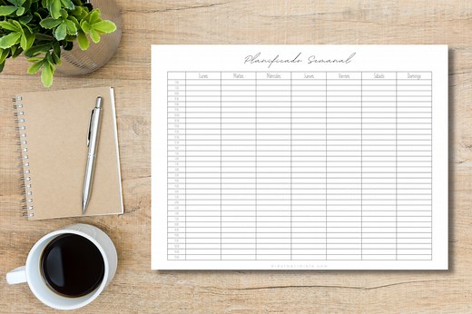 Planificador Semanal por Horas | Vida Imprimible