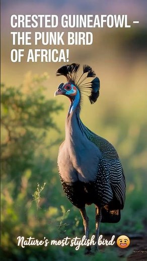 Crested Guineafowl – Nature’s Punk Bird with a Royal Look! 🐦 #naturelovers #birds #healthtips