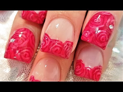 Easy Red Rose Nails | Romantic Roses Nail Art Design Tutorial