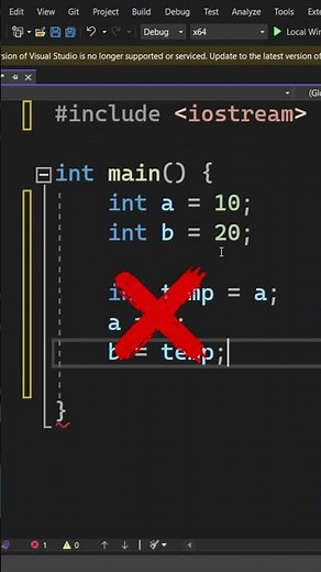 The Easiest Way to Swap Variables in C++ 💻 #shorts #cpp