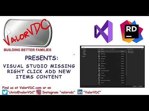 Visual Studio - Missing Content From Right-Click Menu