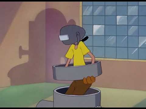 Olive Oyl trapping herself (Popeye the Sailor Man - "Mess Production")