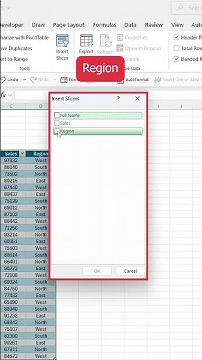 How to Instantly Filter Regions in Excel Using a Slicer