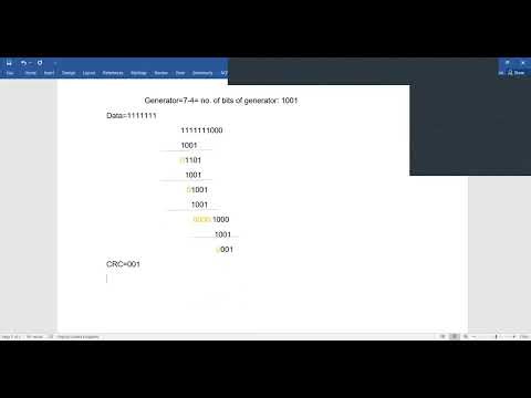 Cyclic Redundancy Check Error Control