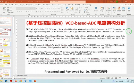 Phase Domain (基于压控振荡器) VCO-ADC 的 结构分析, 谐波来源，相位噪声, 异步SDM，两点式宽带架构，谐波抵消