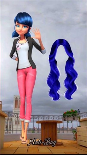 Miraculous characters as blue hair | #miraculous #shorts #viral