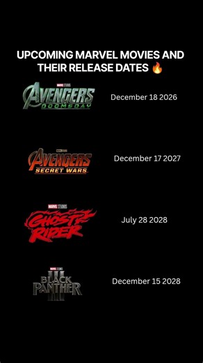 UPCOMING MARVEL MOVIES AND THEIR RELEASE DATES #doomsday #marvel #upcomingmarvelmovies#avengers#mcu