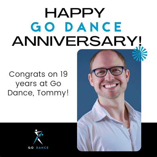 Join us in celebrating 19 incredible years since Tommy became part of the Go Dance Studio story! 🕺✨ For nearly two decades, his leadership, creativity, and commitment have helped shape not just dancers—but a true dance community. His influence reaches far beyond the floor, and we’re grateful for every moment, lesson, and memory along the way. 👏 Help us celebrate this milestone and show some love! | Go Dance Studio