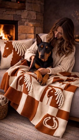 Equestrian Knit Blanket & Horse Pillow Pattern Bundle – Scandinavian Equestrian PDF Set - Etsy