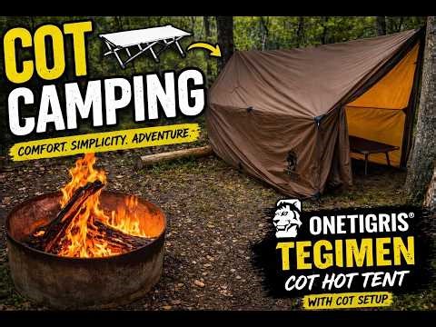 OneTigris TEGIMEN Hammock Hot Tent Setup | Cot Camping Experience