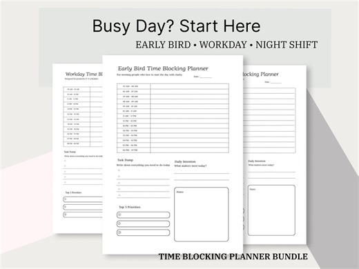 Time Blocking Planner PDF, Daily Schedule Worksheet, Hourly Planner Printable - Etsy