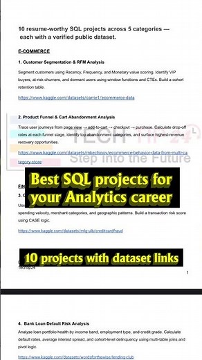 Best SQL projects for your Analytics Career