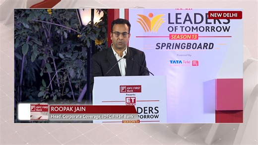 Tonight on Leaders of Tomorrow, catch Part 1 of our Delhi Springboard highlights! Roopak Jain, Head - Corporate Coverage, IDFC FIRST Bank, offers insights into Delhi’s economic growth, its MSME landscape & the key financial challenges facing enterprises. Also watch Harjit Singh, Managing Director, Tata Teleservices, in conversation on how technology & digital solutions are enabling SMEs to scale & stay competitive. | ET NOW
