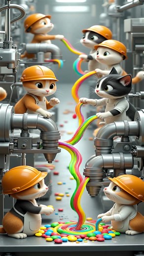 "THE CANDY FACTORY WITH CATS" #catvideos #cat #petsfofinhos