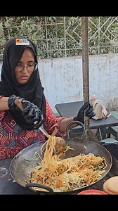 Hardworking Lady Making Spicy Noodles - Street Side Woman Selling Chow Mein | Must Taste