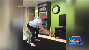 Dancing Mom Gives Toddler A Butt Bump