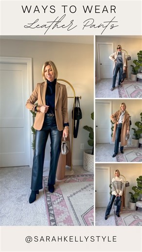 12K views · 90 reactions | 4 Leather Pants Looks! To shop, comment...