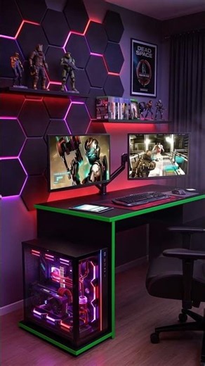 Mesa Gamer Gelius Preto/Verde 🎮 O setup que você sempre quis!