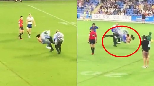 Security guard’s over-the-top hit on female streaker