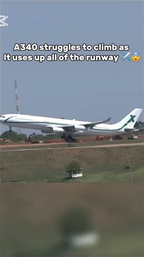 A340 struggles to climb 😨✈️💀